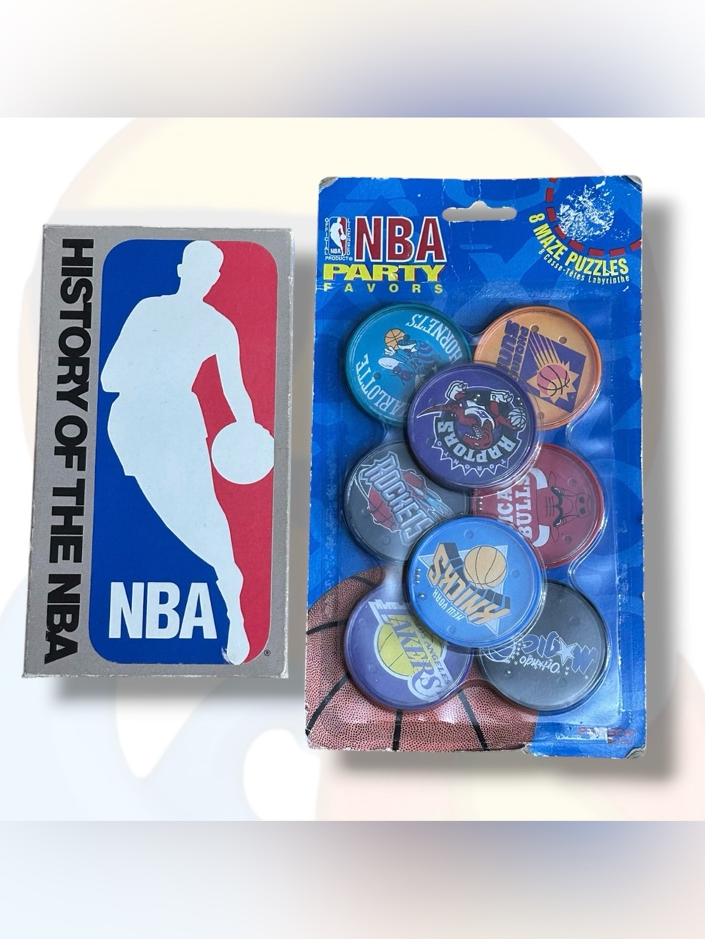 Vintage 90’s NBA VHS Tape & NBA Party Favors Bundle
